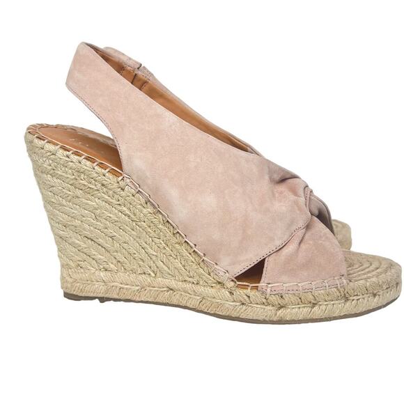 JOIE Kaili Leather Jute Wedge Platform Espadrille Wedge Blush Pink Size 40 - Picture 4 of 6